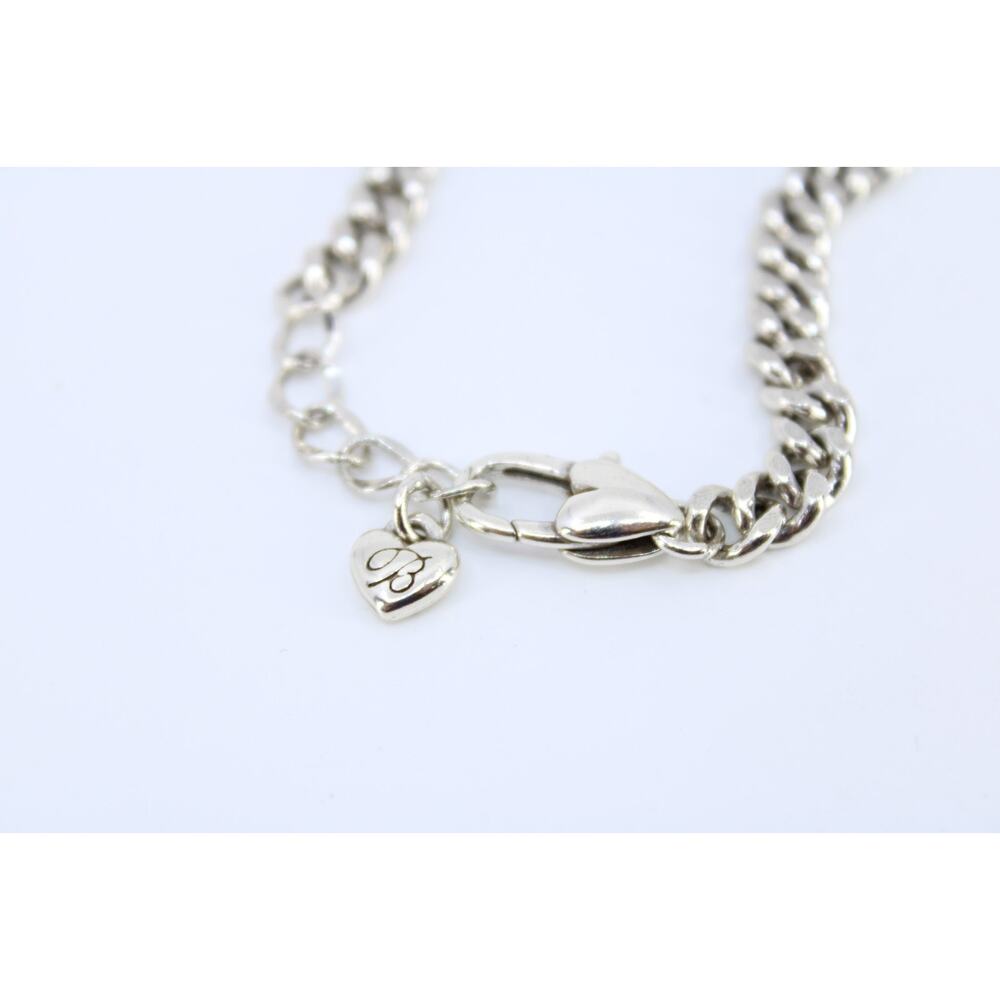 A2 Flawless BRIGHTON Flat Curb Linked Silver Tone Chain 7.5" Bracelet - Picture 2 of 3